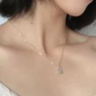 Rhinestone Drop Pendant Necklace 1 Pc - Necklace - Gold - One Size