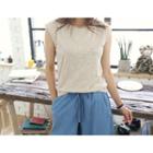Cap-sleeve Cotton T-shirt