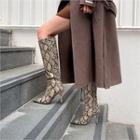 Stiletto-heel Python Long Boots