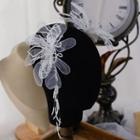 1 Pair Set: Wedding Flower Lace Headpiece 1 Pair - White - One Size