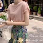 Lace-trim Seam-trim T-shirt
