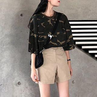 Camo Elbow-sleeve T-shirt / Shorts