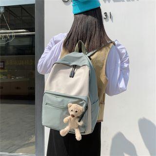 Pvc Panel Two-tone Nylon Backpack