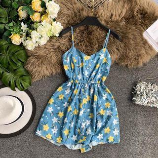 Floral Strappy Chiffon Playsuit
