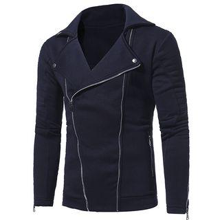 Open-front Plain Collared Jacket
