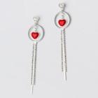 925 Sterling Silver Heart Tasseled Earring