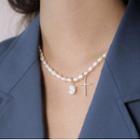 Alloy Cross Pearl Pendant Necklace / Dangle Earring