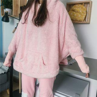 Loungewear Set: Hooded Top + Knee Patch Leggings