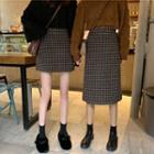 Plaid Mini / Midi Fitted Skirt