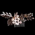 Wedding Rhinestone Branches Hair Comb Gold - One Size