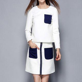Set: Pocketed Pullover + Zip Skirt