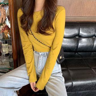 Cutout Back Long-sleeve Top