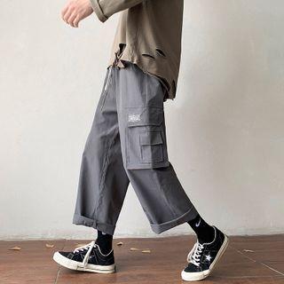 Side-pocket Wide-leg Cargo Pants