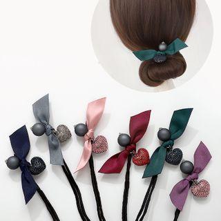 Ribbon & Heart Hair Tie