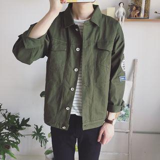 Embroidered Applique Collared Jacket