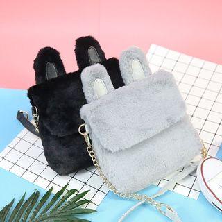 Faux-fur Chain-strap Cross Bag