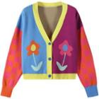 Color Block Cardigan Blue & Purple - One Size