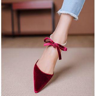 High-heel Velvet Dorsay Sandals
