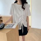 Asymmetric Drawstring T-shirt