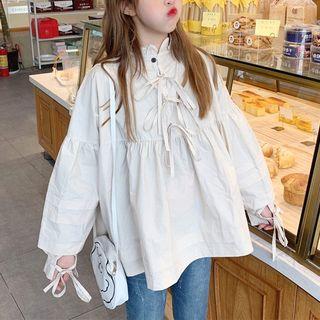 Balloon-sleeve Loose Fit Blouse