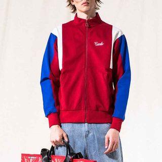 Contrast Panel Zip-up Jacket