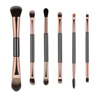 Set Of 6: Dual Head Makeup Brush Mza007x1 - Rose Gold - One Size