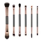 Set Of 6: Dual Head Makeup Brush Mza007x1 - Rose Gold - One Size