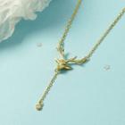 Rhinestone Deer Necklace Necklace - Deer - Gold - One Size