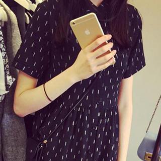 Print Short-sleeve Shirtdress