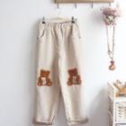 Bear Embroidered Straight-fit Pants