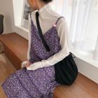 Floral Print Sleeveless Dress Purple - One Size