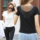 Lace-panel Back Studded Top