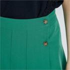 Button-detail Pleated Skirt