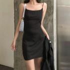 Spaghetti Strap Mini Dress / Short-sleeve Double-breasted Blazer