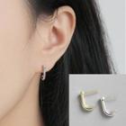 925 Sterling Silver J-shape Earring