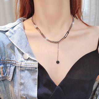 Rhinestone Pendant Necklace 2374 - As Shown In Figure - One Size