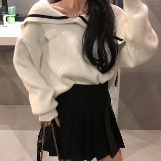 Asymmetric Collared Sweater