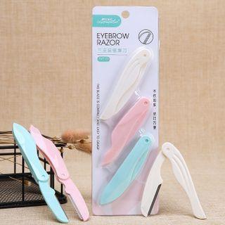 Eyebrow Razor Set Of 3 - Pink & Blue & White - One Size
