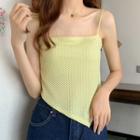 Spaghetti-strap Plaid Bellyband Crop Top