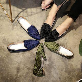 Pointy-toe Contrast-trim Flat Loafers