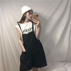 Lettering Sleeveless Top / Jumper Shorts