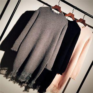 Mesh Panel Oversize Sweater Dress