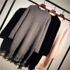 Mesh Panel Oversize Sweater Dress
