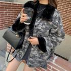 Camo Zip-up Denim Jacket