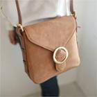 Buckled Faux-leather Shoulder Bag