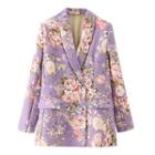 Floral Double-breasted Blazer