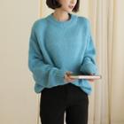 Round-neck Loose-fit Wool Blend Knit Top