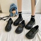 Faux Leather Platform Loafers / Lace-up Shoes
