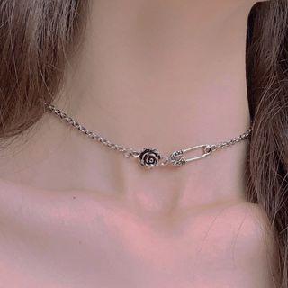 Alloy Rose Choker / Bracelet / Set