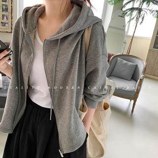 M Lange Dip-back Zip Hoodie Gray - One Size
